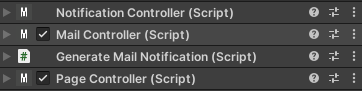 Scripts in inspector.